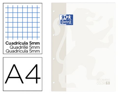 Recarga cor oxford din a4 80 folhas quadricula 5 mm 4 furos branco , Oxford , 154786 , 3020120139623